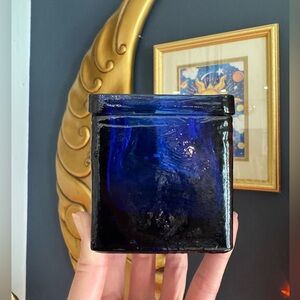 Vintage Cobalt Blue Candle Holder